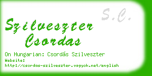 szilveszter csordas business card