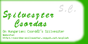 szilveszter csordas business card